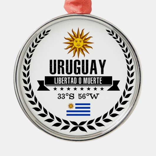 Uruguay Silbernes Ornament (Vorne)