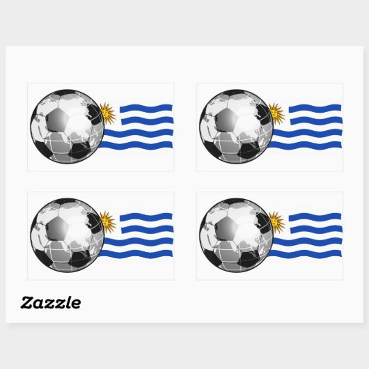 Uruguay Soccer Rectangle Stickers (Blatt)