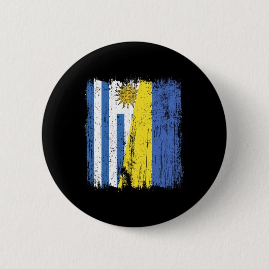 Uruguay Ukraine Halbflagge Uruguayischer Ukrainisc Button (Vorderseite)