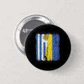 Uruguay Ukraine Half Flag Uruguayan Ukrainian Heri Button (Vorne & Hinten)