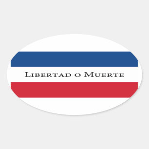 Uruguay-/Uruguayan-33 Flagge. Libertad Muerte Ovaler Aufkleber