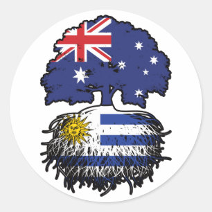 Uruguay Uruguayan Australian Australia Tree Roots Runder Aufkleber