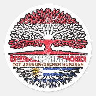 Uruguay Uruguayisch Österreichisch Baum Runder Aufkleber