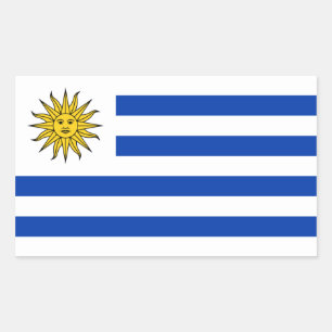 Uruguay/uruguayische Flagge Rechteckiger Aufkleber