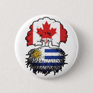 Uruguay Uruguayischer Kanadier Kanada Baum Wurzeln Button