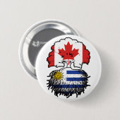 Uruguay Uruguayischer Kanadier Kanada Baum Wurzeln Button (Vorne & Hinten)