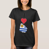 Uruguay Vertical I Liebe Uruguayische Flaggenkarte T-Shirt (Vorderseite)
