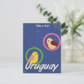 Uruguay Vintage Reiseplakat Postkarte (Stehend Vorderseite)