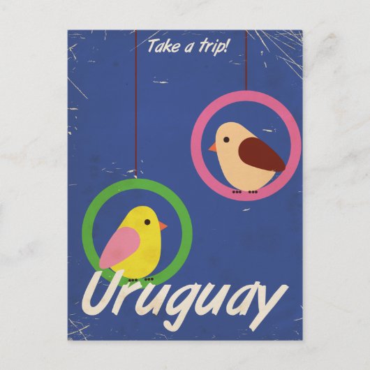 Uruguay Vintage Reiseplakat Postkarte (Vorderseite)