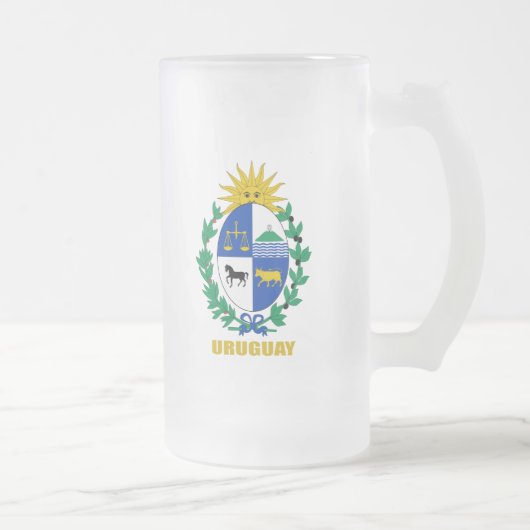 Uruguay-Wappen Mattglas Bierglas (Rechts)