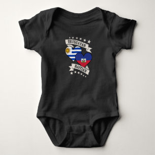 Uruguayan Haitian Heart Flags Uruguay Haiti Baby Strampler