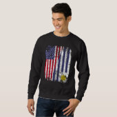 URUGUAYAN ROOTS Halbe American Flag URUGUAY Sweatshirt (Vorne ganz)