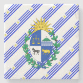 Uruguayan stripes Flagge Steinuntersetzer (Vorderseite)