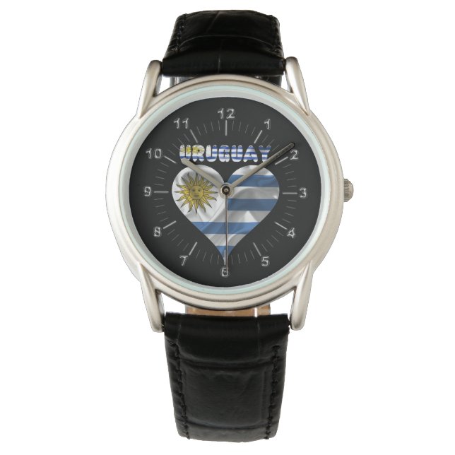 Uruguayische Flagge Armbanduhr (Vorderseite)