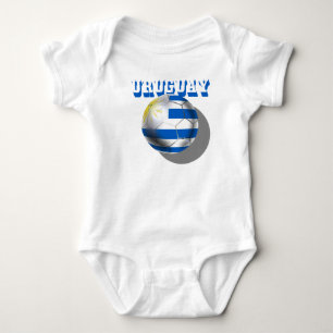 Uruguayische Flagge der Uruguay-Logo futbol Baby Strampler