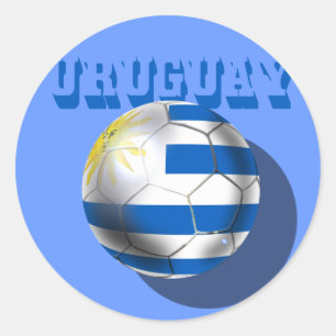 Uruguayische Flagge der Uruguay-Logo futbol Runder Aufkleber