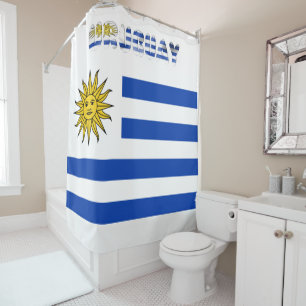Uruguayische Flagge Duschvorhang