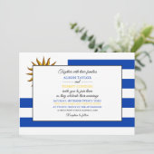 Uruguayische Flagge, Flagge, Hochzeit in Uruguay Einladung (Stehend Vorderseite)