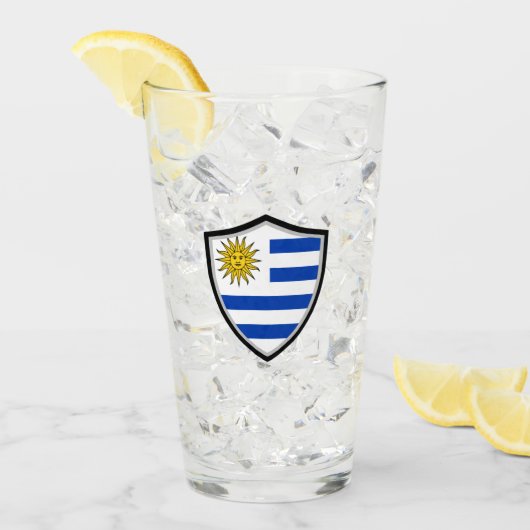 Uruguayische Flagge Glas (Vorderseite Ice)