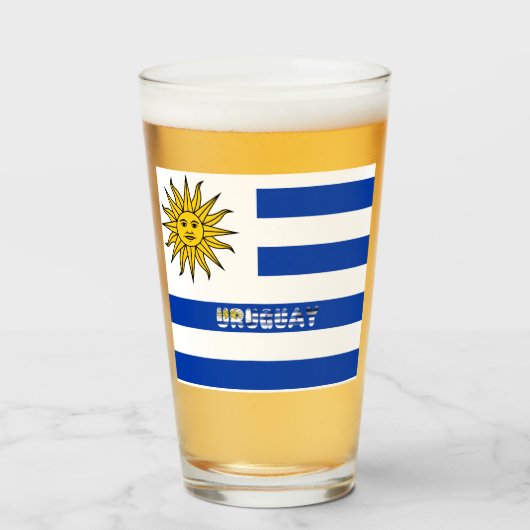 Uruguayische Flagge Glas (Vorne (Gefüllt))