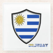 Uruguayische Flagge Glasuntersetzer (Vorderseite)