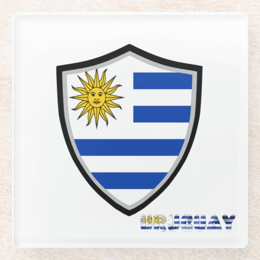 Uruguayische Flagge Glasuntersetzer (Vorderseite)