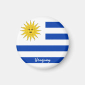 Uruguayische Flagge und Uruguay - Reise-/Sportfans Magnet (Vorne)
