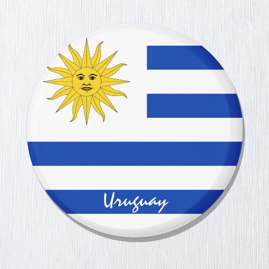 Uruguayische Flagge und Uruguay - Reise-/Sportfans Magnet