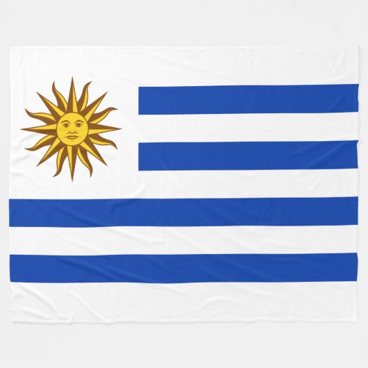 Uruguayische Flagge (Uruguay) Fleecedecke (Vorderseite (Horizontal))