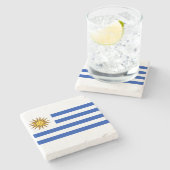 Uruguayische Flagge (Uruguay) Steinuntersetzer (Seitenansicht)