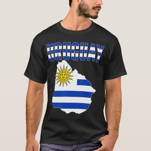 Uruguayische Länderkarte T-Shirt (Vorderseite)