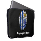Uruguayische Touch-Fingerabdruckflagge Laptopschutzhülle (Vorne Rechts)