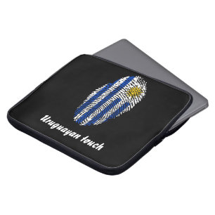 Uruguayische Touch-Fingerabdruckflagge Laptopschutzhülle