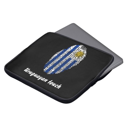 Uruguayische Touch-Fingerabdruckflagge Laptopschutzhülle (Vorne Oben)