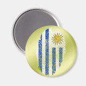 Uruguayische Touch-Fingerabdruckflagge Magnet (Vorderseite/Rückseite)