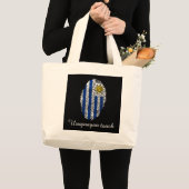 Uruguayische Touchfingerabdruckflagge Jumbo Stoffbeutel (Vorderseite (Produkt))