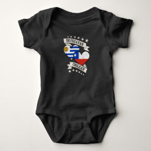 Uruguayischer Chilenischer Herzflags Uruguay Chile Baby Strampler