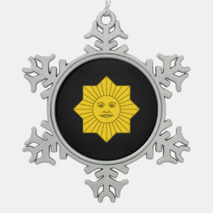 Uruguayischer Sun von Mai Schneeflocken Zinn-Ornament
