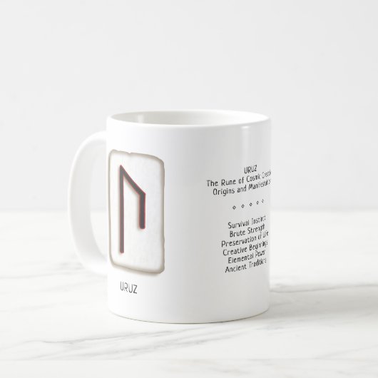 Uruz RuneStone-Tasse Kaffeetasse (Vorderseite Links)