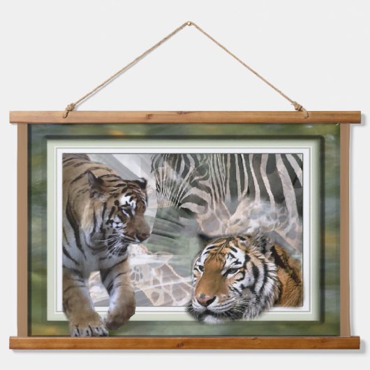 Urwald Wandteppich Mit Holzrahmen (Vorne)