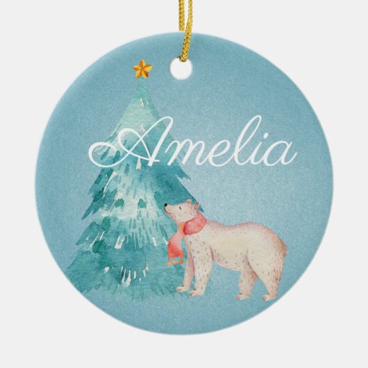 Urwaldszene Personalisiert Keramik Ornament (Vorne)
