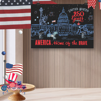 US 250 America Home of the Brave Commemorative Poster