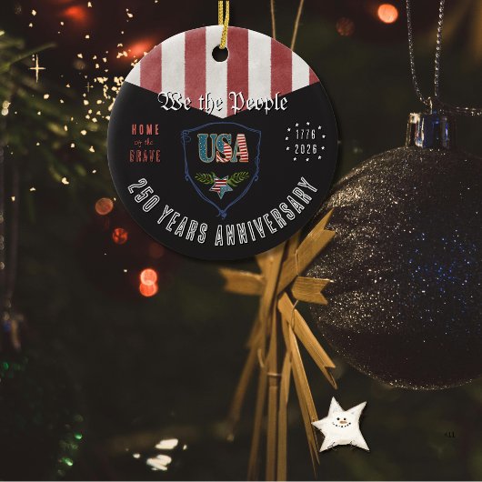 US 250 Home of the Brave Eagle Keramik Ornament