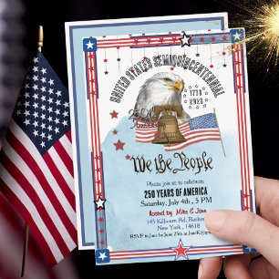 US 250-Jahr-Jubiläum Liberty Bell Eagle Einladung