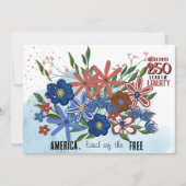 US 250 Jahre Freiheit, Floral Halbjahr Einladung (Vorderseite)