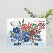 US 250 Jahre Freiheit, Floral Halbjahr Einladung (Stehend Vorderseite)