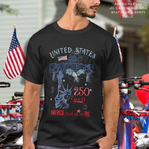 US 250 Jahre Freiheit Männer Patriotisch   T-Shirt