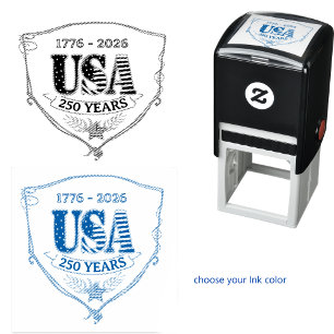 US 250 Jahre Freiheit Personalisierter Quadratstem Permastempel