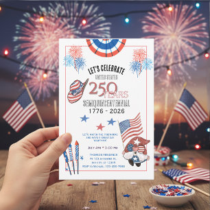 US 250 Jahre Jubiläum Spaß Aquarell Einladung
