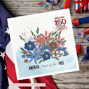 US 250 Jahre Liberty Floral Patriotisches Serviett Serviette